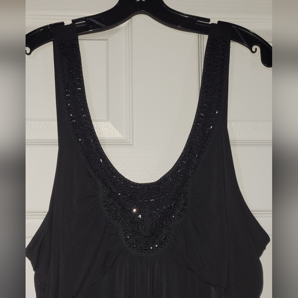 B NWT Jaclyn Smith  2X Dress Maxi  Dress Beaded Neckline Cruise Wear - Picture 3 of 4